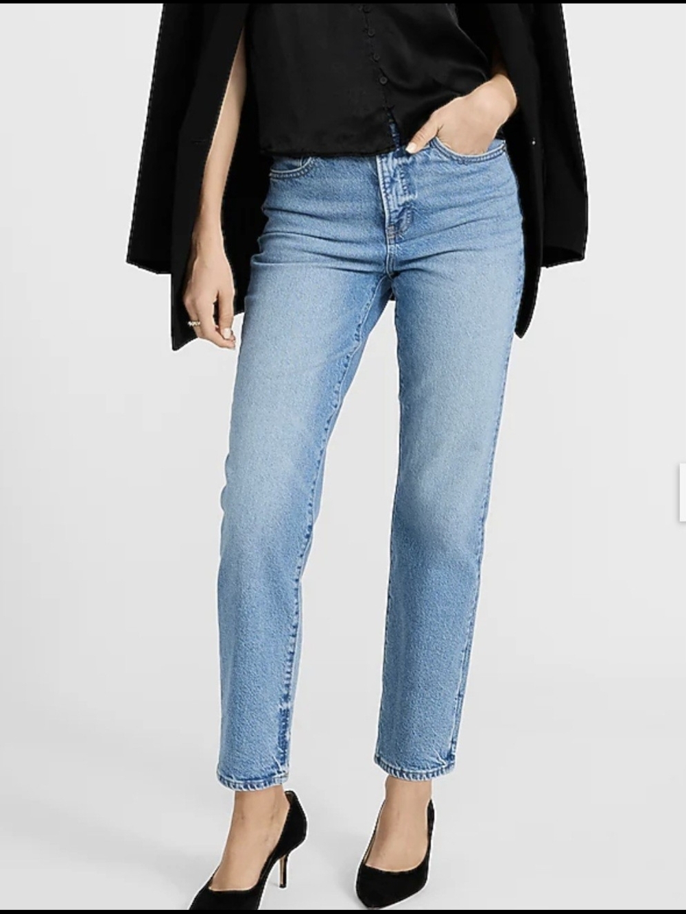 Express Light Blue High-Rise Ankle Jeans - Women